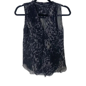 BABATON Aritizia Leopard Animal Print 100% Silk Sleeveless Top Size XS